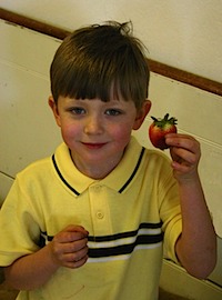 Roane with strawberry email